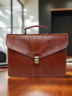 Италианска кожена чанта 34х25 см — елегантност и функционалност