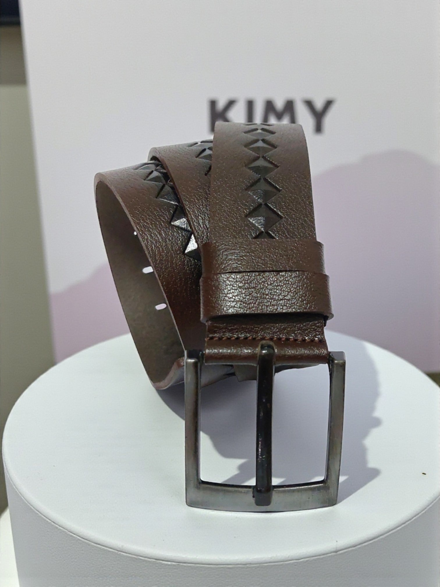Кафяв мъжки кожен колан