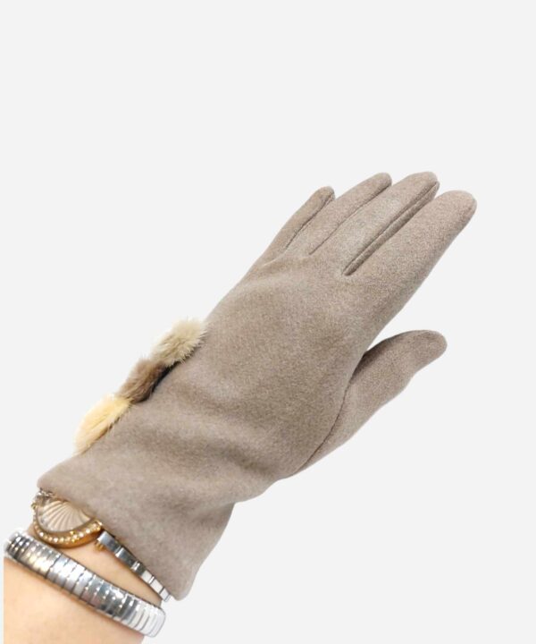 Елегантни топли бежови дамски ръкавици