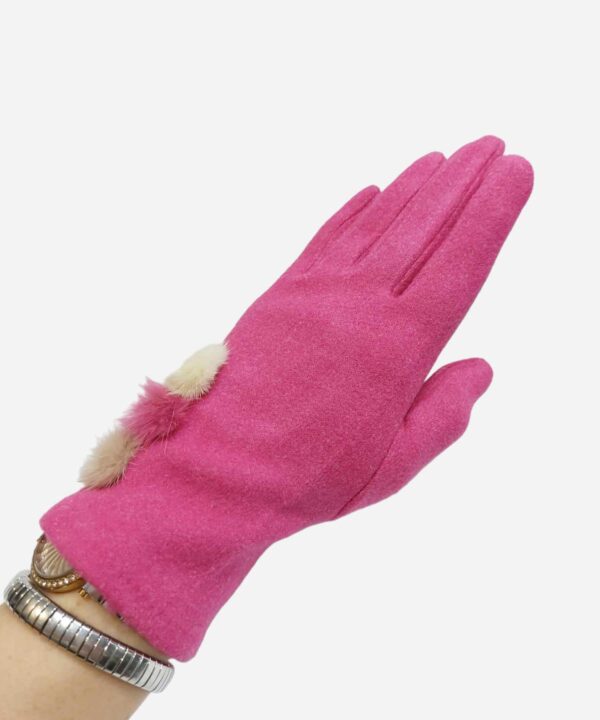 Елегантни топли цикламени дамски ръкавици
