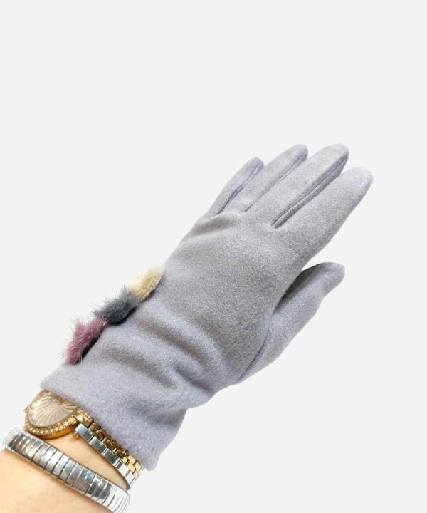 Елегантни топли сиви дамски ръкавици