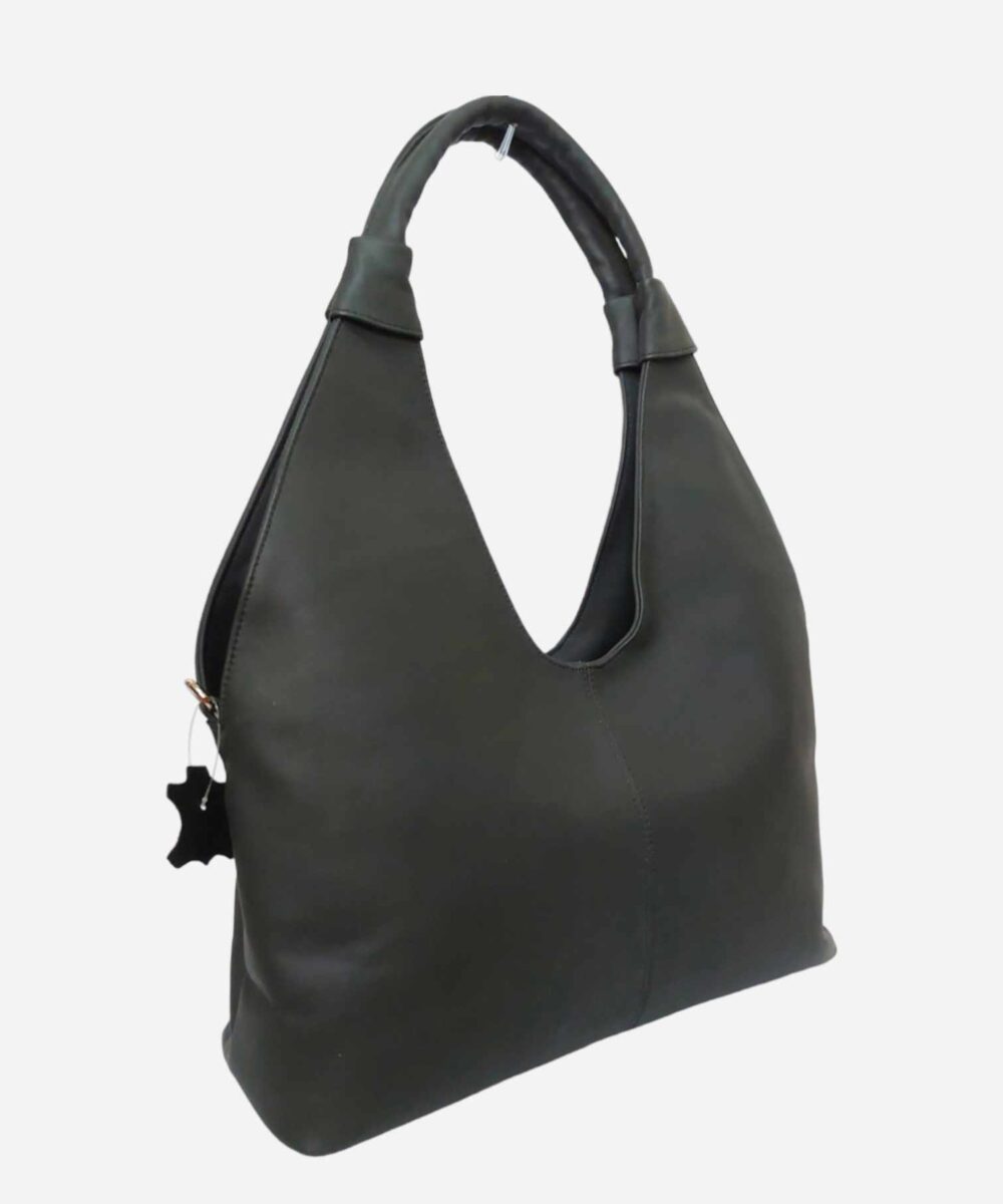 Черна кожена дамска чанта Alissa 2