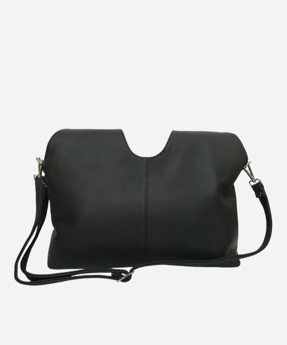 Черна кожена дамска чанта Alissa 3