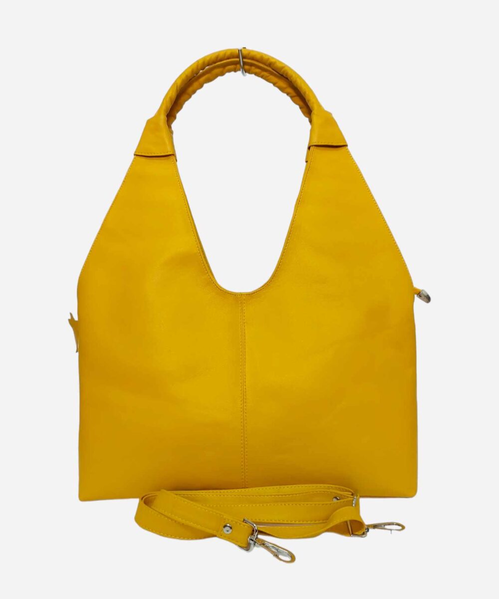 Жълта кожена дамска чанта Ali 1