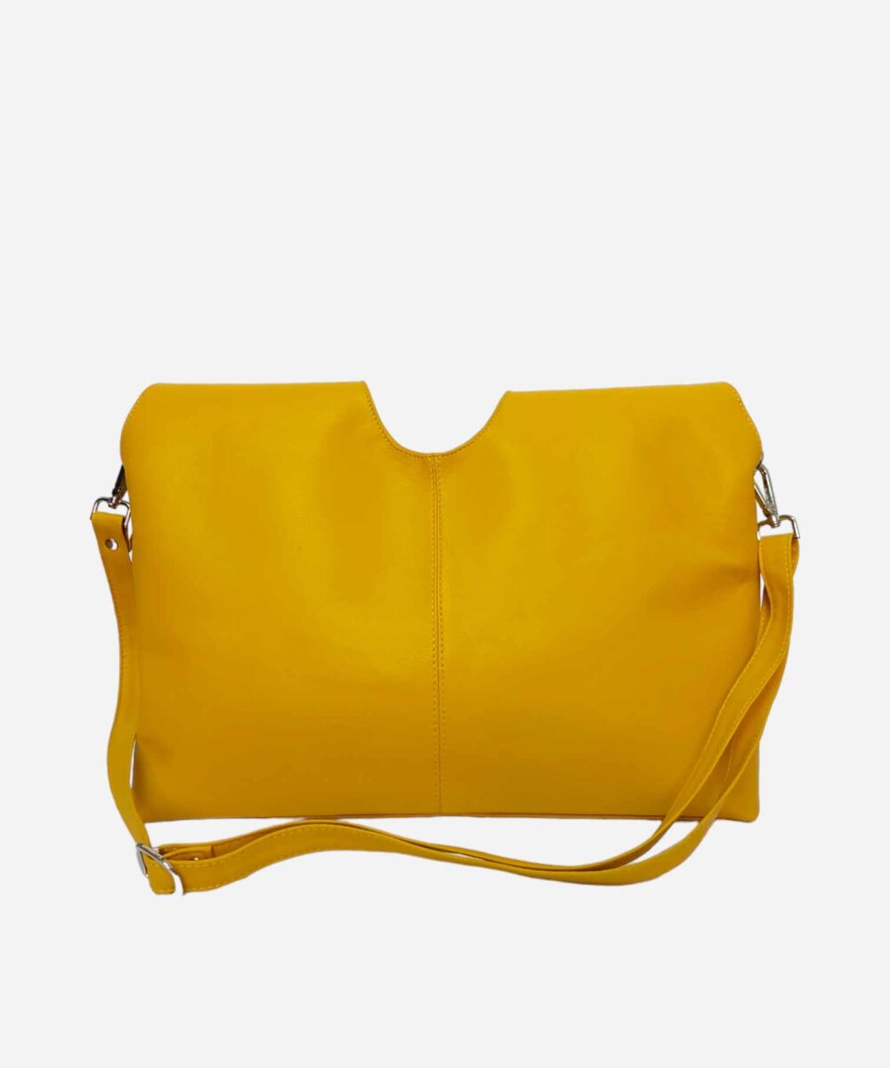Жълта кожена дамска чанта Ali 3