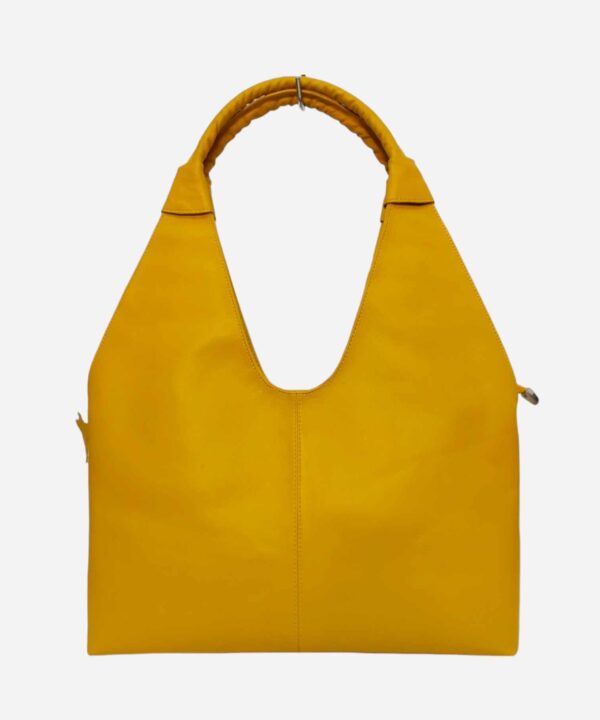 Жълта кожена дамска чанта Ali